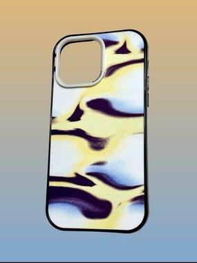 Nudient iPhone 14 Pro Max Case in Cosmic Cloud Neon Yellow Blue and Black
